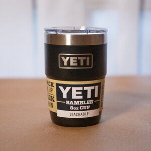 NEW ~ YETI Rambler 8 Oz Stackable Cup, Stainless Steel Vacuum Insulated Espresso